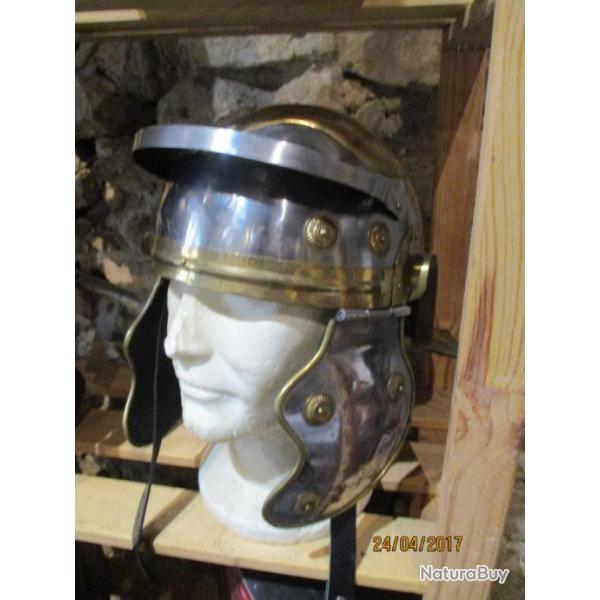 casque romain acier -laiton