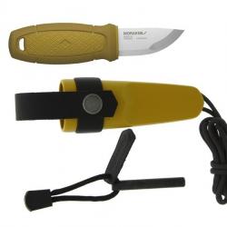 BEL1342 COUTEAU DE POCHE MORAKNIV ELDRIS LAME 6CM MANCHE JAUNE +CORDON + FIRE STARTER+ ETUI NEUF