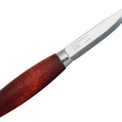 BEL1344 COUTEAU A SCULPTER MORAKNIV CLASSIC1/0 LAME 7.5CM CARBONE MANCHE BOULEAU ROUGE +ETUI NEUF