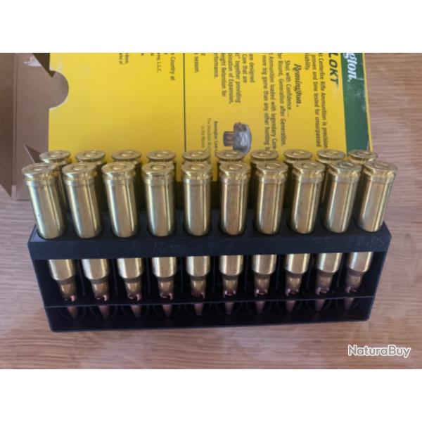 Boite Munition 20 Cartouches REMINGTON cal 7 mm REM MAGNUM CORE-LOKT PSP 150 Gr