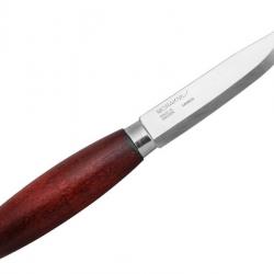 BEL1345 COUTEAU A SCULPTER MORAKNIV CLASSIC 2 LAME 10.5CM CARBONE MANCHE BOULEAU + ETUI NEUF