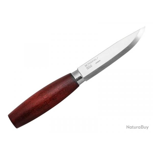 BEL1345 COUTEAU A SCULPTER MORAKNIV CLASSIC 2 LAME 10.5CM CARBONE MANCHE BOULEAU + ETUI NEUF