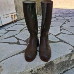 Bottes en caoutchouc doublées cuir