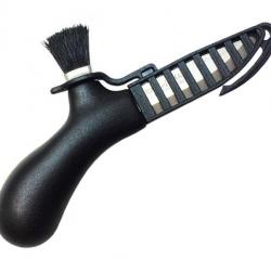 BEL1352 COUTEAU A CHAMPIGNON MORAKNIV KARL JOHAN NOIR LAME 6CM INOX + BROSSE CRIN DE CHEVAL NEUF