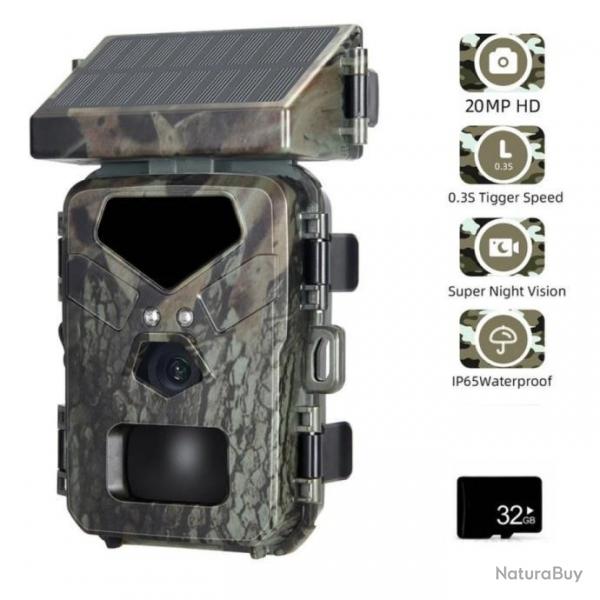 Camra de Chasse Dclenchement 0.3s 20MP/1080P Vision Nocturne Dtection de Mouvement