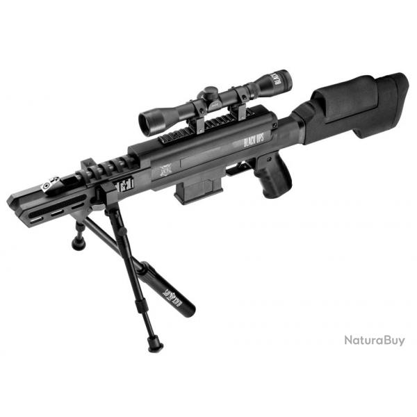 Carabine  air comprim 7.5  24 J Black Ops sniper cal. 4,5 mm