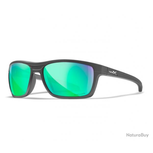 LUNETTES KINGPIN CAPTIVATE POLARIZED GREEN MIRROR / MATTE GRAPHITE FRAME (ACKNG07)