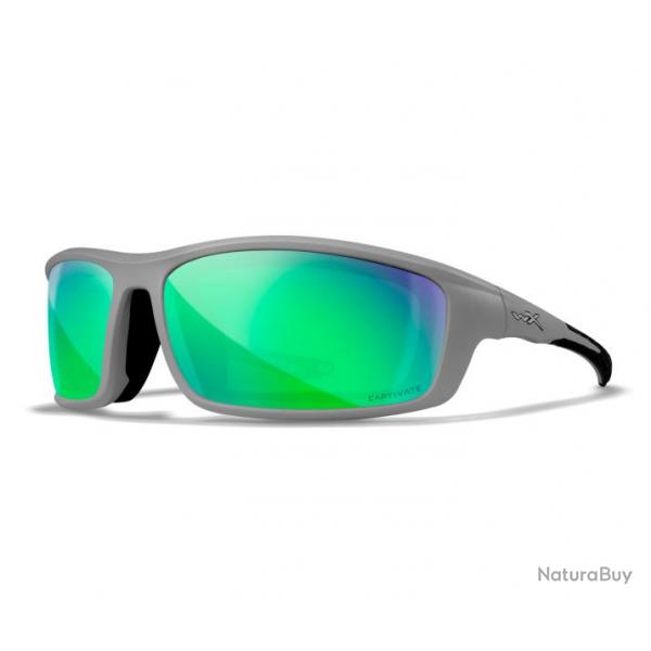 LUNETTES GRID CAPTIVATE POLARIZED GREEN MIRROR / MATTE COOL GREY FRAME (CCGRD07)