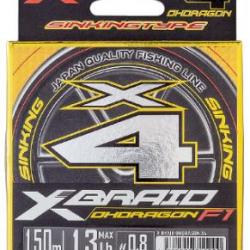 X BRAID OHDRAGON X4 150M PE 0.4 7,5 LB