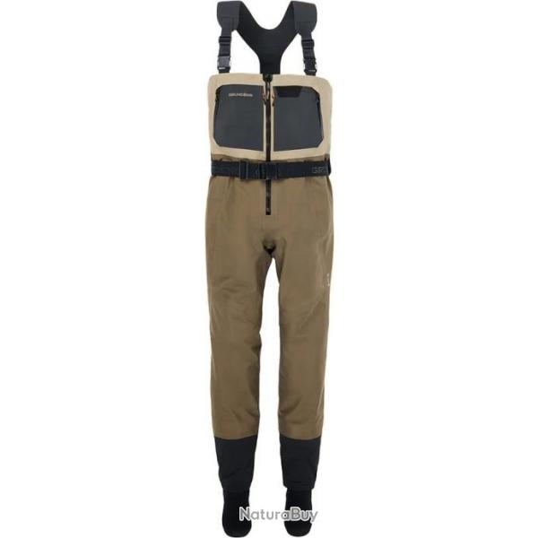 MEN'S BOUNDARY ZIP STOCKINGFOOT WADER STONE/OTTER LG (9 11) (90001 356)