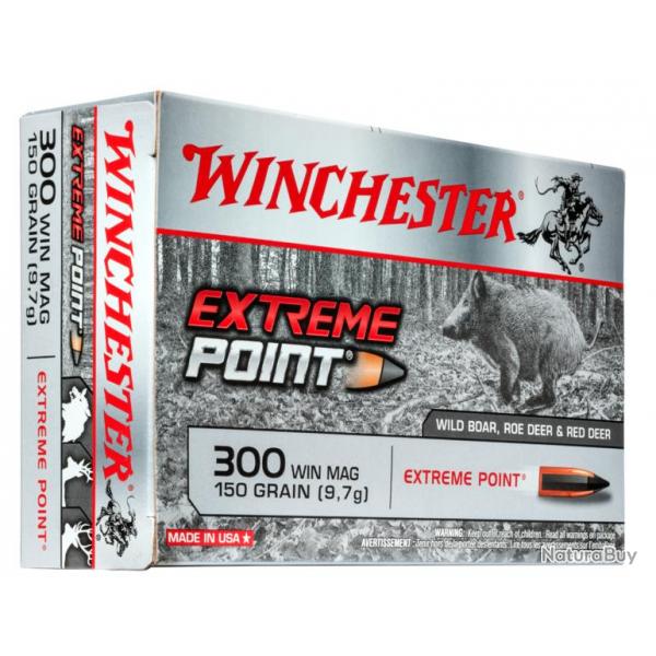 Munitions Winchester 300 WM extreme point 180gr 300 Win. Mag