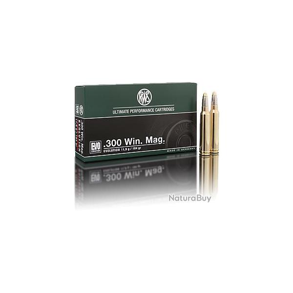 Munitions RWS 300 evolution 184gr 300 Win. Mag