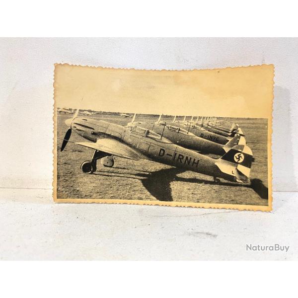 Ancienne Photo Authentique avion Allemand ww2 + note  l'arrire