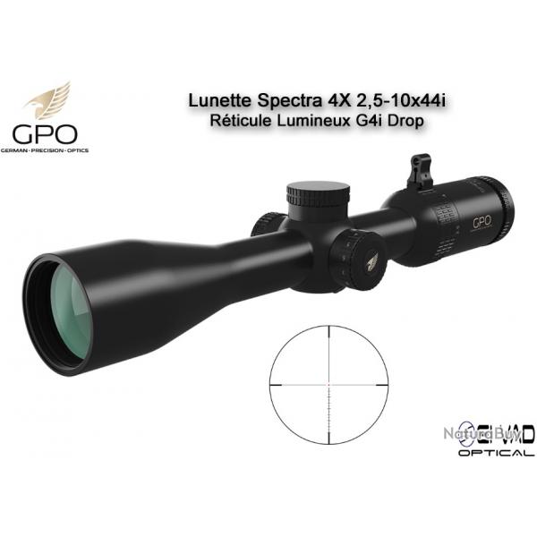 Lunette Chasse GPO SPECTRA 4X 2,5-10x44i  - Rticule Lumineux G4i Drop