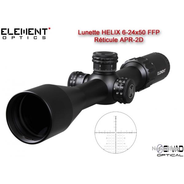 Lunette Element Optics HELIX 6-24x50 FFP - Rticule APR-2D MRAD