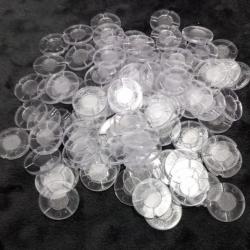 100 rondelles / disques de fermeture en plastique transparent calibre 12 GUALANDI