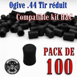 Balle tir réduit .44 ogive compatible kit H&C base creuse flexible - Pack de 100 - Bast3D