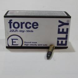 boite de 500 cartouche cal 22lr Eley Force round nose 42 grains