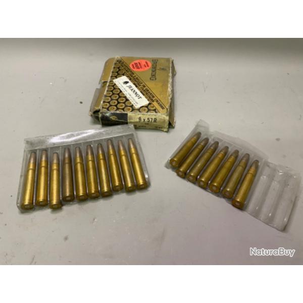 17 balles Browning Calibre 9x57R  partir de 1 sans prix de rserve !