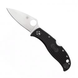 Couteau "LeafJumper" VG-10 / nylon-fibre de verre noir, Tranchant plein [Spyderco]