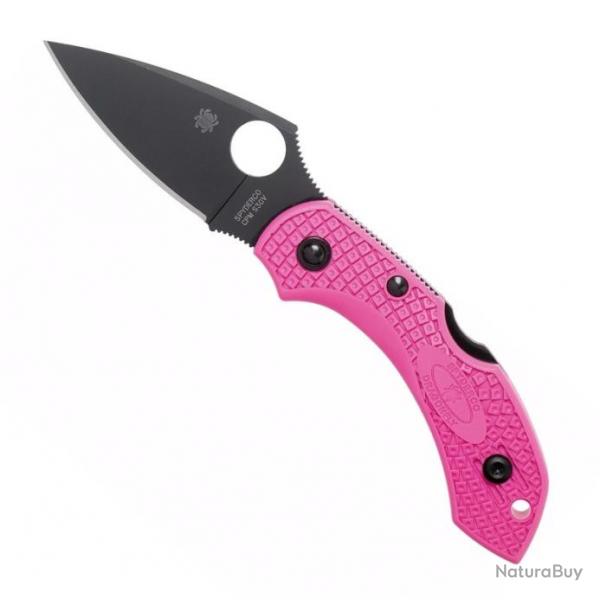 Couteau "Dragonfly 2" S30V / nylon-fibre de verre rose, Lame acier inox noir [Spyderco]