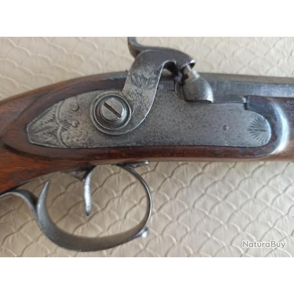 Pistolet poudre noire 1820 1830 ELG tir duel cal 15