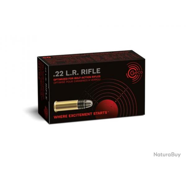 BOITE DE 50 CARTOUCHES RWS GECO RIFLE CAL.22LR 40GR