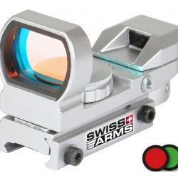 Airsoft - Viseur chrome point rouge et vert multi réticules | Swiss arms (0000 2886)