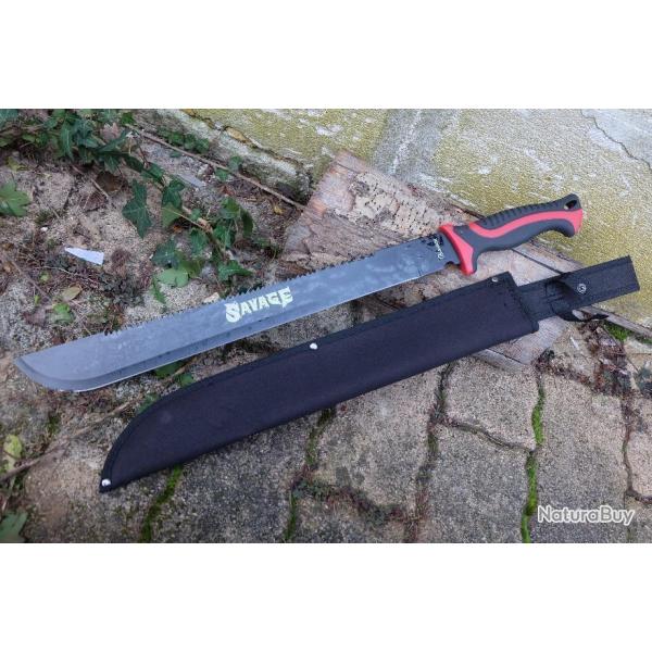 Couteau Bowie Machette Guide d'Amazonie Coupe Coupe ALBAINOX SAVAGE Lame Acier Inox Manche Abs