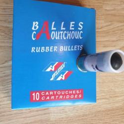 Cartouches cal 12 70mm caoutchouc rubber bullet Nobel - 10 pcs