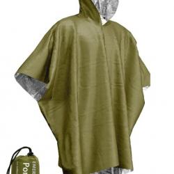 Poncho D'urgence  Imperméable et Coupe Vent Ultra Compact et Ultra Léger Vert