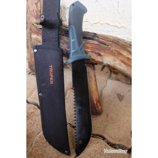 Gros Couteau Machette Bowie Trekking Alaska Lame Acier 3Cr13 Manche Abs Etui Nylon Survie Treck !!