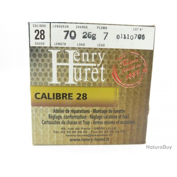 CART HENRY HURET CAL 28-70 BJ 26GR PL 7D BOITE DE 25