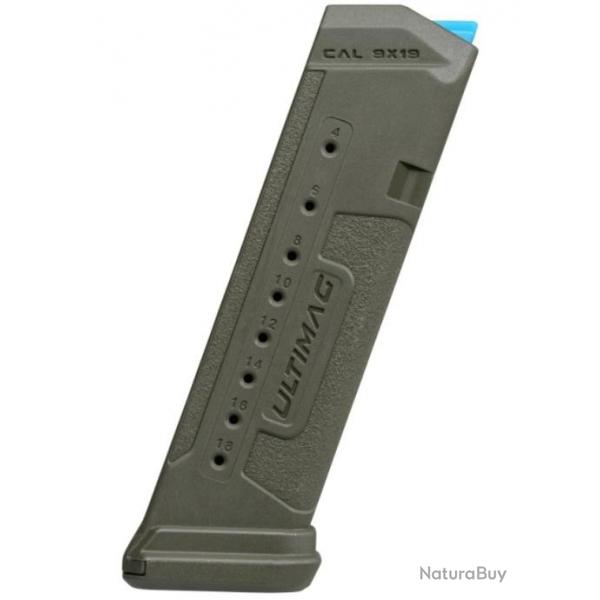 FAB CHARGEUR ULTIMAG GLOCK 17 18 COUPS GRIS