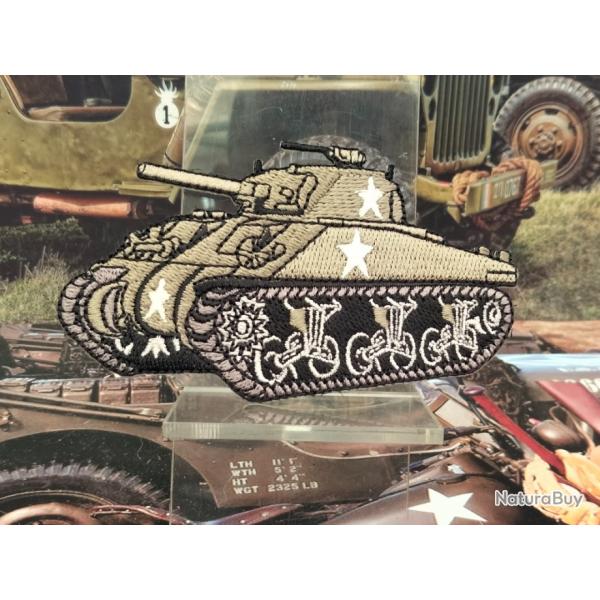 Patch brod Char Sherman - Hauteur : 55 mm - Largeur : 90 mm  coudre ou  thermocoller