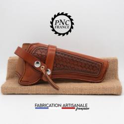 PNC FRANCE - Holster / Etuis Remington 1858 Sherrif, ou modèle similaire. Estampé Marron Marbré