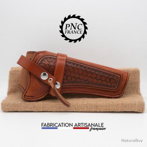 PNC FRANCE - Holster / Etuis Remington 1858 Sherrif, ou modle similaire. Estamp Marron Marbr