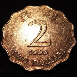 JAPON piece de 2 dollars  1993 TTB