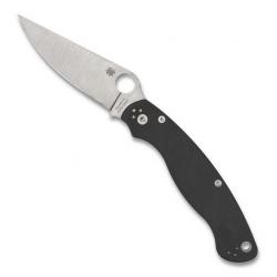 Couteau "Military 2" S30V / G10 noir, Finition inox, Tranchant plein [Spyderco]