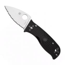 Couteau "Lil' Temperance 3" VG-10 / nylon-fibre de verre noir, Tranchant dentelé [Spyderco]