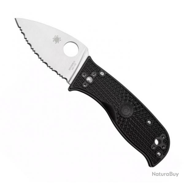 Couteau "Lil' Temperance 3" VG-10 / nylon-fibre de verre noir, Tranchant dentel [Spyderco]