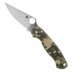 Couteau "Para Military 2" S45VN / G10 camo, Finition inox [Spyderco]