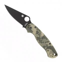 Couteau "Para Military 2" S45VN / G10 camo, Finition DLC noir [Spyderco]