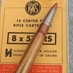 Munitions RWS - 8-57 Jrs - H Mantle Copper Hollow 187 grains ( collection)