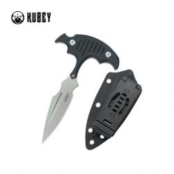 Couteau Kubey Medusa Push Dagger Black Manche G-10 Lame Acier 14C28N Etui Kydex KUB242A