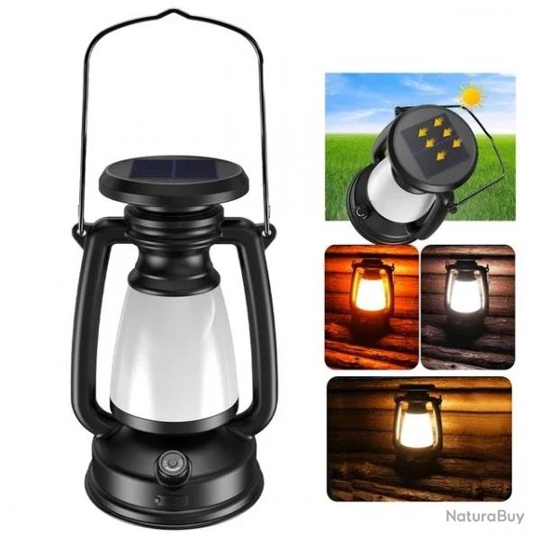 Lampe Solaire  LED Rtro 3 Modes Adaptables Camping Randonne Chasse