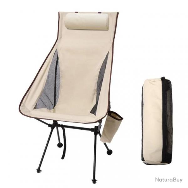 Chaise Pliante Portable en Aluminium Ultra Lgre + Porte Thermos Camping Chasse Pche