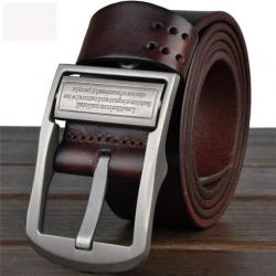 Ceinture en cuir PU Homme décontractée large ceinture longueur 120 cm Largeur 3,8 cm Marron