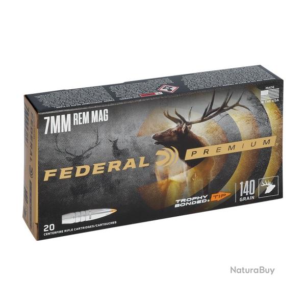 Munitions FEDERAL cal.7mm rem mag trophy bonded 9.1g 140gr par 20