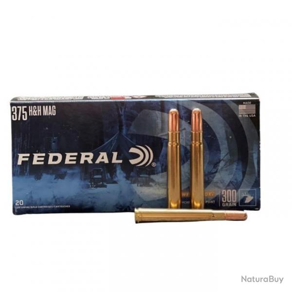 Munitions FEDERAL cal.375hh power shok 300gr par 20